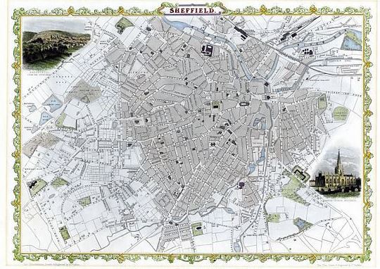 Map of Sheffield 1835