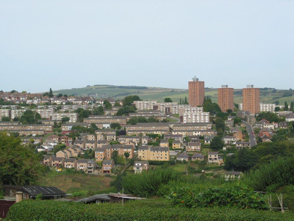 View over Sheffield - council housing