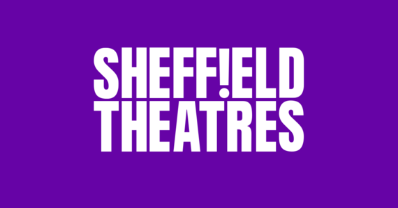 Sheffield Theatres white text on purple background