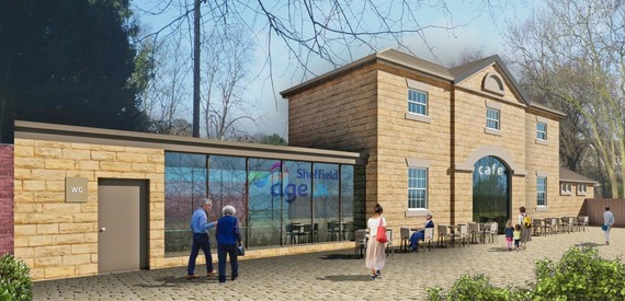Artists impression drawing of the £1m café project for Hillsborough Park