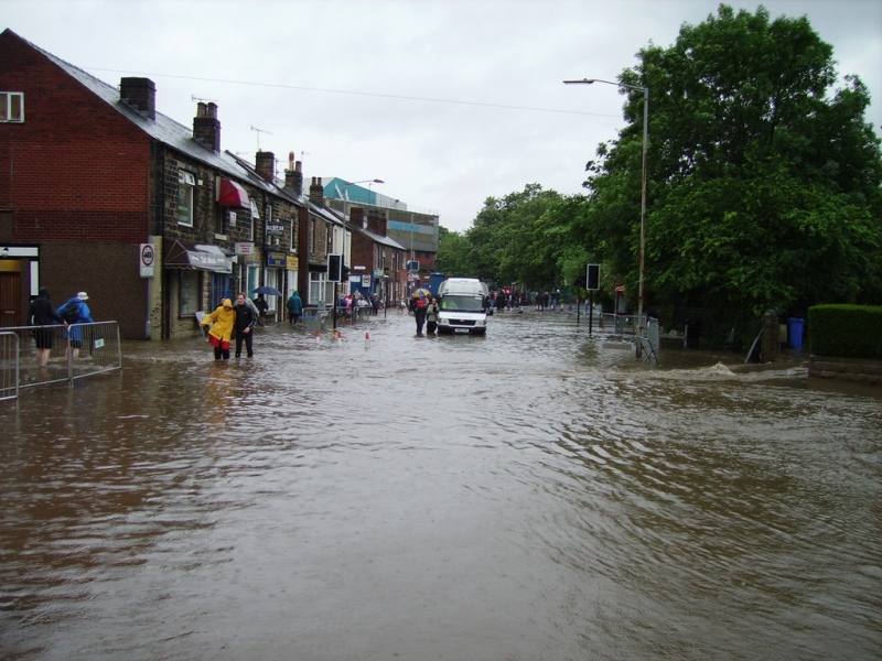 Photo of Leppings Lane following floods