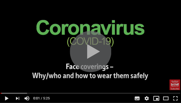 Video still face coverings in Sheffield