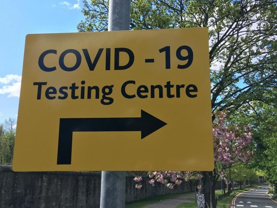 Covid-19 test centre sign