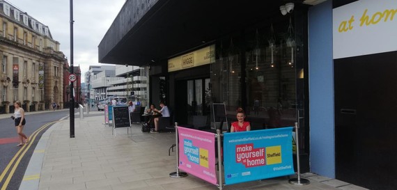 Cafe barriers Hygge city centre fitzalan square