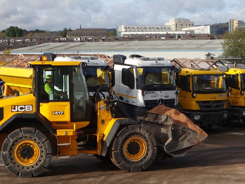 Gritters at a depot