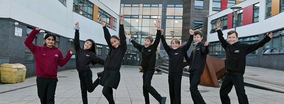 Children jumping in the air