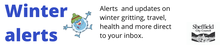 Winter alerts, gritting, travel, health with yolly the yeti character