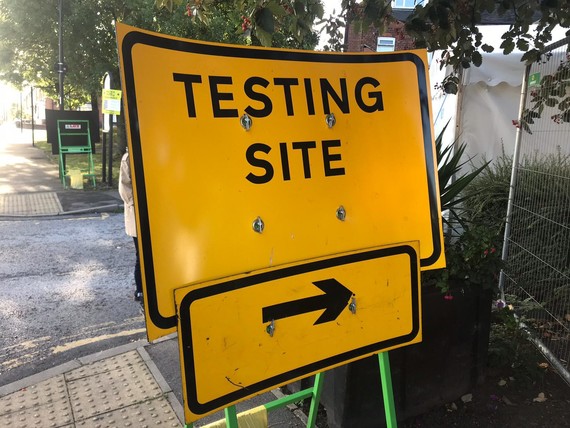 Testing centre sign