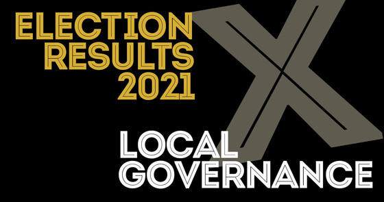 Graphic - grey X on black background with text - Governance referendum
