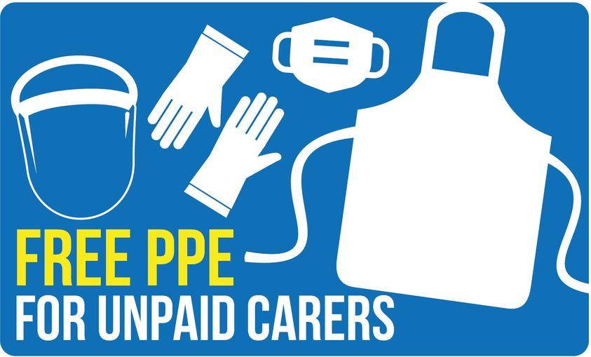 Poster for free PPE for unpaid carers