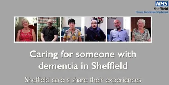 Screenshot of the title page of 'Caring for someone with dementia in Sheffield' video