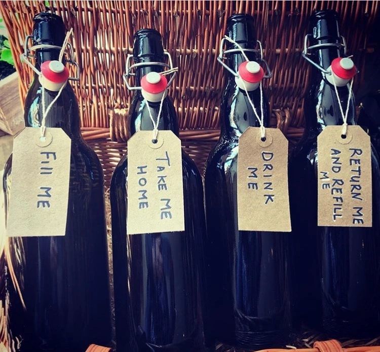 beer bottles with labels on 