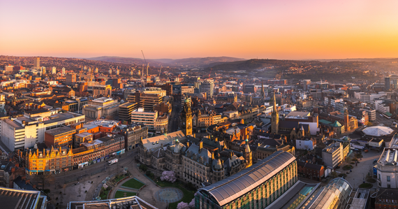 image of Sheffield in the sun set