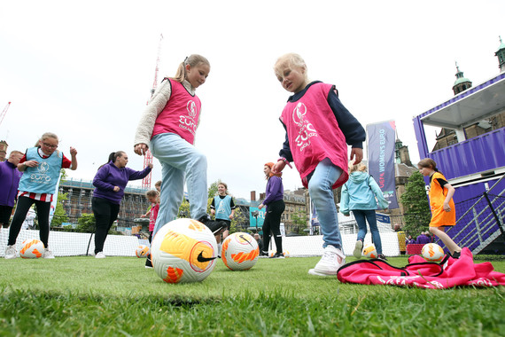 WEUROs girls playing football