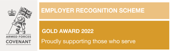 Armed Forces Covenant Employer Recognition Scheme Gold Award 2022