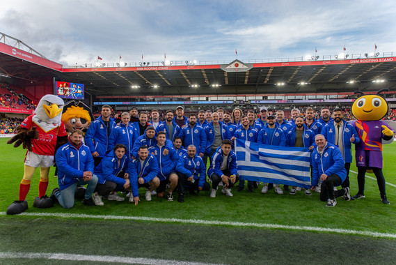 Greek Mens team on the pitch