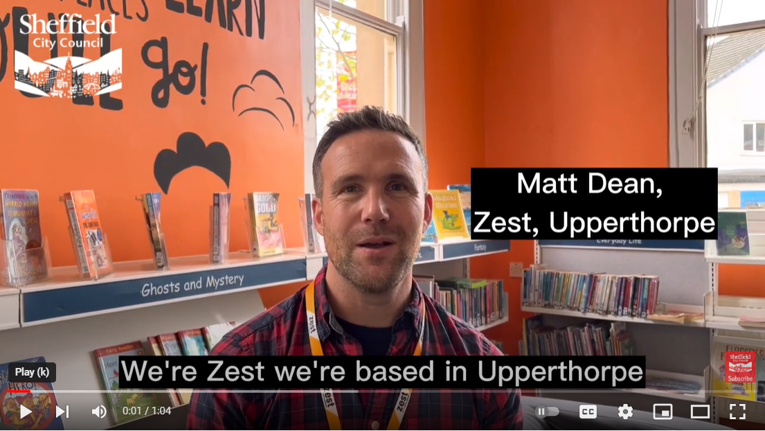 Video still of Matt Dean from Zest Upperthorpe talking to camera