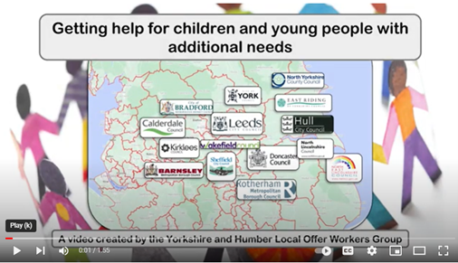 Video image showing map of northern England.  Yorkshire and Humber Local Authorities shown.