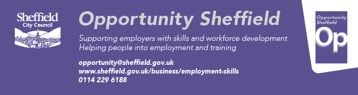 Opportunity Sheffield Header with contact details