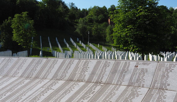 Srebrenica memorial in Srebrenica, Bosnia and Herzegovina