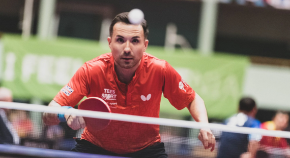 British Paralympian Will Bayley watching table tennis ball