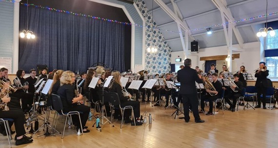 National Universities Brass Band performing at The Thomas Chambers Newton Memorial Hall in Chapeltown