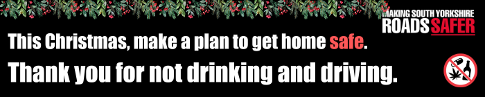 Footer with the words: this Christmas, make a plan to get home safe. Thank you for not drinking and driving. 