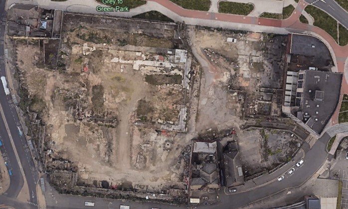 Current aerial photo of the Castle site