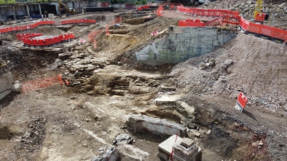 The site of the archaeological dig at Sheffield Castle