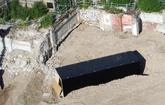 6 box culverts joined together to form a future underpass