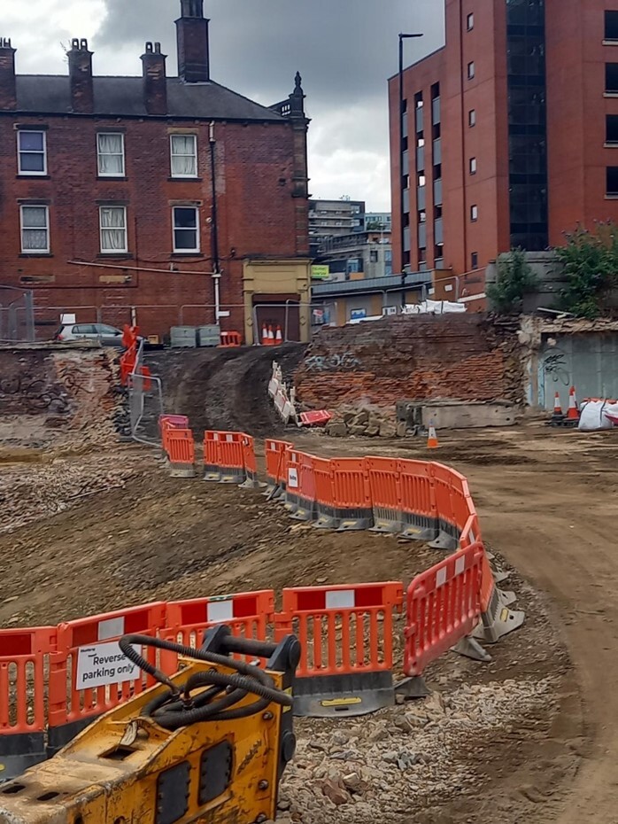 A new access ramp at the Sheffield Castle site