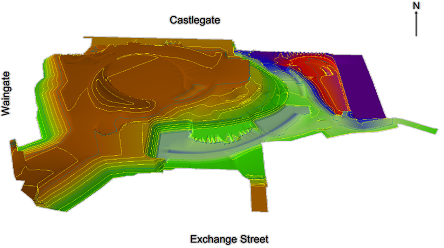 A graphic showing the landscape layout of the new park