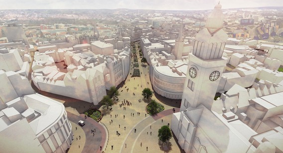 An artist's impression of the new Fargate, from above