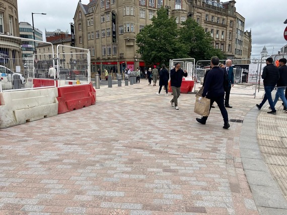 New paving outside the Town Hall