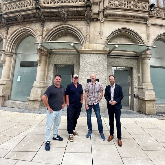 The Fargate owners and Cllr Miskell at the former Yorkshire Bank site