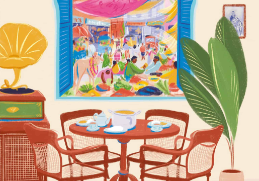 Part of the book cover for Teatime at Peggy's