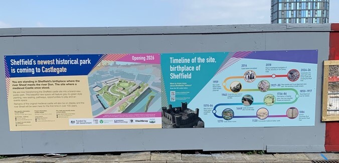 New information panels have been put up on the castle site hoarding