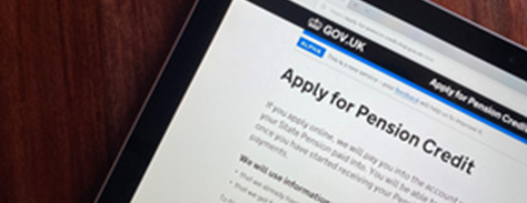 Picture of pension credit webpage