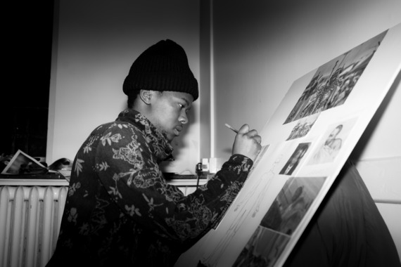 Stand and Be Counted Theatre actor doing some drawing