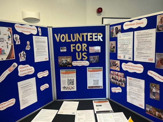 Photograph of a volunteering display stand