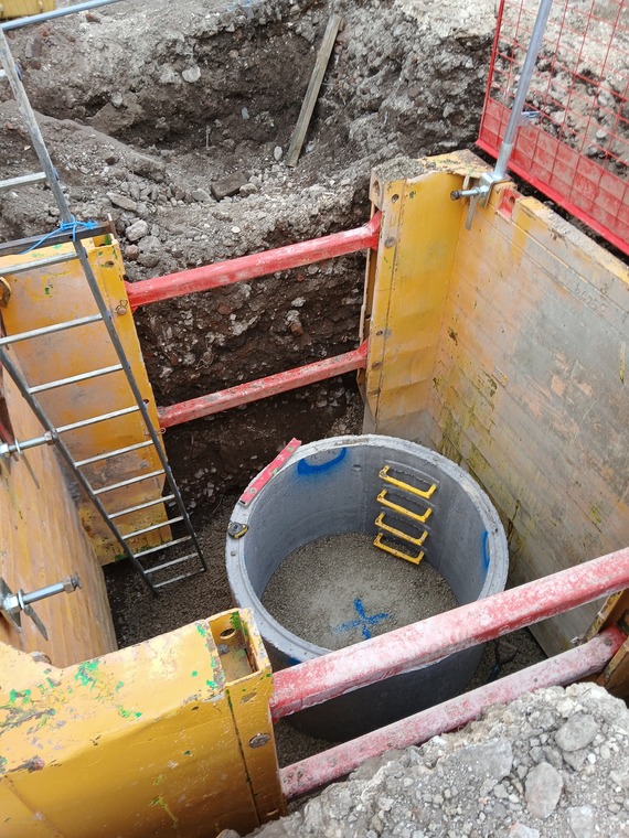 Surface water drainage manhole at Castlegate site.