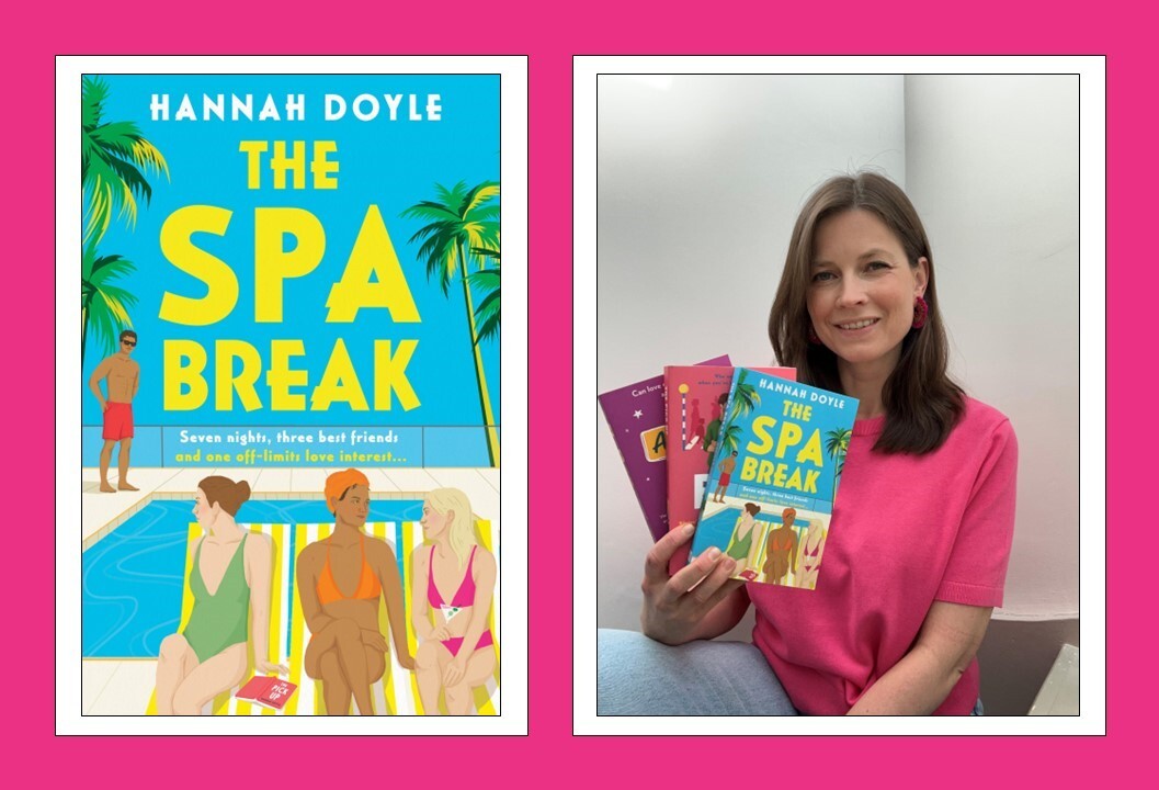 Author Hannah Doyle and the cover of her book The Spa Break