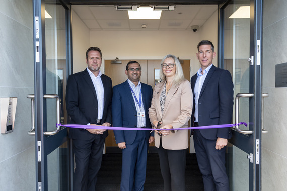 L-R - Andy Milner, CEO Amey; Manish Mistry,  Amey Consulting,; Kate Josephs, chief executive SCC; Peter Bamfield, business director Amey