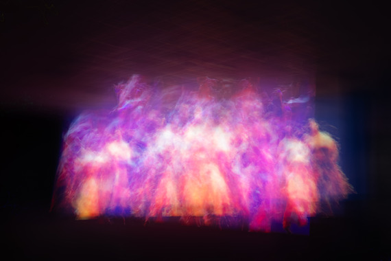 Luminous visual art piece with vibrant colours.