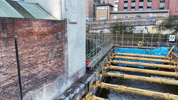 Bat boxes have been installed above the culvert on Castlegate