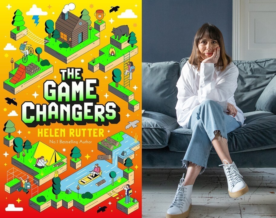 Author Helen Rutter and the cover of her new book The Game Changers