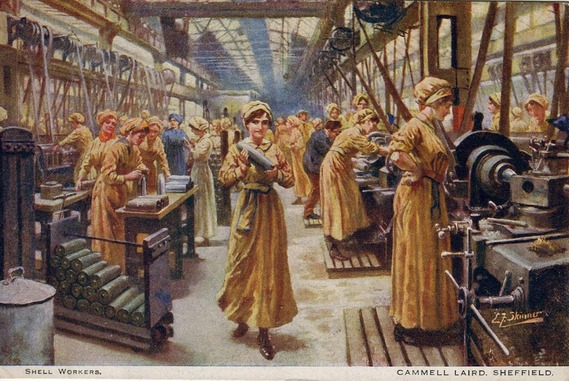 Illustration of Zeppelins being made