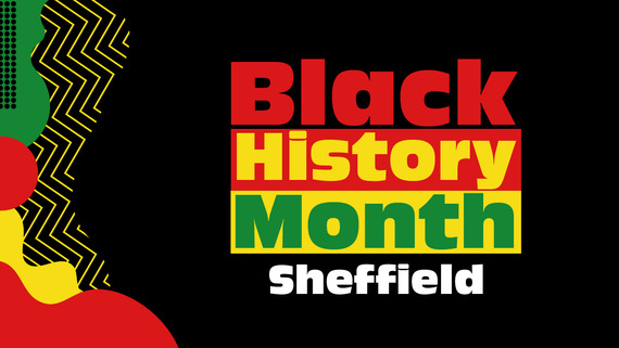 Black History Month branding, with green, red and black colours.