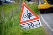 Loose Chippings Warning Sign