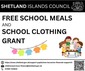 Free School Meals and Clothing Grant
